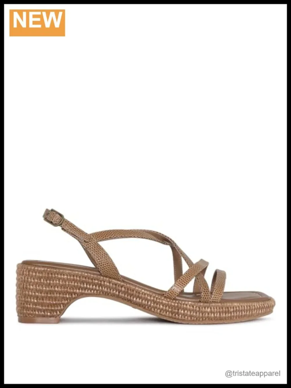 Lizard Print Leather Platform Slingback Sandals